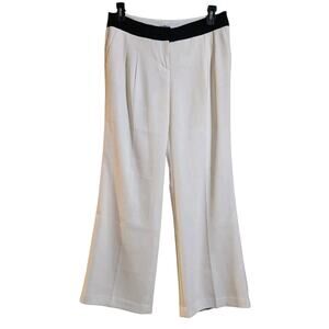 Express Women's Dress Trouser Pants Boot Mid Rise Sz 8R White Lined Event Office